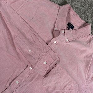 J Crew Oxford Shirt 2XL Red 100% Cotton
